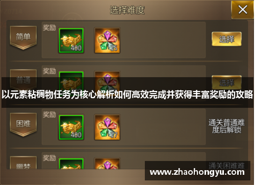 以元素粘稠物任务为核心解析如何高效完成并获得丰富奖励的攻略